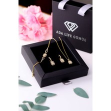 925 Ayar Gümüş 3 Lü Baget Gold Set (Özel Kutulu )