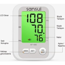 Sansui Dijital Türkçe Konuşan Hafızalı Koldan Ölçer Tansiyon Cihazı Pilli Kol