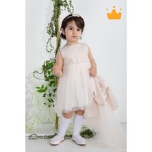 Minimony 6-24 Ay Mine Desen Ceketli Kız Bebek Çocuk Bayramlık Abiye Gelinlik Elbise Takım 1013