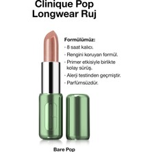 Clinique Pop Longwear Ruj - Renk: Bare Pop - Parlak Bitiş