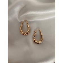 Anetta Jewelry Rose Gold Renk Burgu Model Halka Xuping Küpe Çelik takı kadın