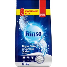 Rinso Beyaz Sirke ve Çamaşır Sodası Beyazlar Için Toz Deterjan 8 kg