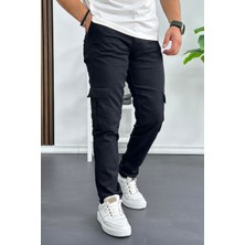 Erkek Yan Cepli Kargo Pantolon Siyah EDW184