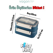 Vagonlife Bento Lunch Box 1600 ml 2 Kat Yeni Nesil Sefer Tası Paslanmaz Çelik -FFLBOX2221