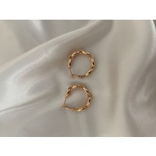 Anetta Jewelry Rose Renk Iç Içe Zincir Model Xuping Küpe( 2,5 Cm) çelik takı kadın