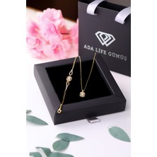 925 Ayar Gümüş 2 Li Baget Gold Set (Özel Kutulu)