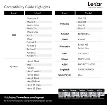 Lexar 512GB Silver Plus 205MB 4K V30 Uhsı Micro Sd Hafıza Kartı