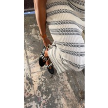 Eataly Shoes Gia Siyah Rengi Gümüş Tokalı Babet