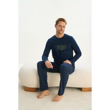 Erkek Uzun Kol Lacivert Pijama Takım C6T1N4O9