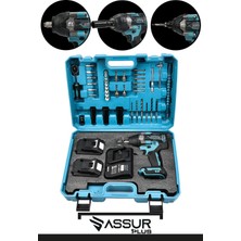 Assur Plus 21V 2.0Ah Akülü Vidalama Darbeli Kömürsüz Motor 800Nm 10 Pilli Bijon Somun Sökme Sıkma