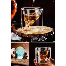 Bonjour 100 ml Viski Kokteyl Bardağı Kuru Kafa Model Espresso Bardağı Tasarımlı Kristal Cam Bardak