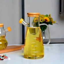 Bambu Kapaklı 900ML Borosilikat Cam Yağlık