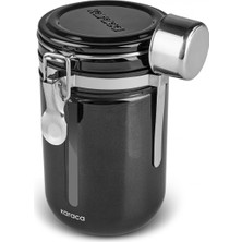 Karaca Mastermaid Kilitli Kapaklı Kaşıklı Kahve Saklama Kabı 650 ml Siyah