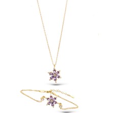 925 Ayar Gümüş 2 Li Set Lotus Çiçeği Kadın(Özel Kutulu)