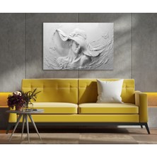 Allure Art Design 3 Boyutlu Şapkalı Kadın Kanvas Tablo Şapkalı Kadın Soyut Tablo