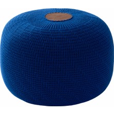 Kaşmir Halı 7/24 Dekoratif Örgü Puf Mavi 50X50X35 cm