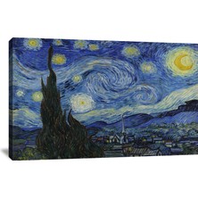 Allure Art Design Yıldızlı Gece Kanvas Tablo Van Gogh Yıldızlı Gece Tablo