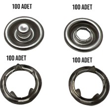 Hy Ticaret 9.5 mm Nikel Gümüş Bebe Çıtçıt  Düğme 100 Lü Set