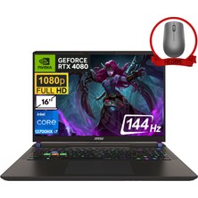 Msı Vector 16 Intel Core I7 13700HX 16GB 2tb SSD RTX4080/12GB Freedos 16" Fhd+ 144Hz Taşınabilir Bilgisayar Hx A13VHG-495TR-A7