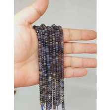 Yaşam Tohumu Su Safiri (Iyolit) Taşı Rondela Faset Kesim 3*4.5mm Dizi (53112)