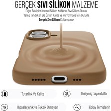 Babilden iPhone 16 Kılıf Ince Sıvı Silikon 3 Katmanlı Tam Kaplamalı Yumuşak Jel Kauçuk Kılıf Kapak Gold