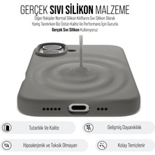 Babilden iPhone 16 Kılıf Ince Sıvı Silikon 3 Katmanlı Tam Kaplamalı Yumuşak Jel Kauçuk Kılıf Kapak Silver