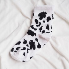 Sweet Damalı Milk Inek Çorap Kawaii Y2K Kpop Anime Beyaz Spor Moda Tenis Kolej Çorabı Hediye
