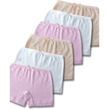 Panfilia Giza Kids %100 Pamuk 6lı Jakarlı Kız Çocuk Boxer Külot Iç Çamaşırı Seti