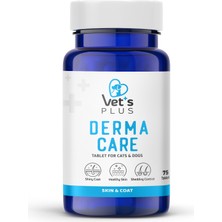 Vet's Plus Derma Care Tablet 75’li (Kedi ve Köpekler için Tüy Yapısı Destekleyici Biyotin Tablet)