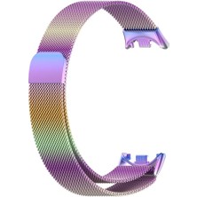 AktarMobile Xiaomi Smart Band 8 Uyumlu Mıknatıslı Hasır Metal Örgü Kordon Özel Pim Tasarımı Milanese Kayış