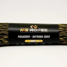 Mg Ropes Polyester Paracord Ip 4 mm Neon Turuncu Gri Desen 30 Metre