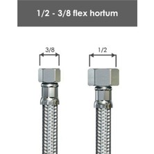 1/2 Çelik Flex Bağlantı Hortum 50 Cm(2 Adet)