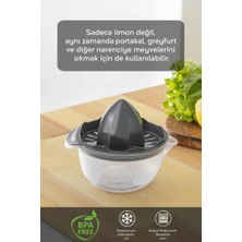 Tiesa Home Plastik Hazneli Limon Portakal Narenciye Sıkacağı Gri