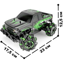 2.4ghz Uzaktan Kumandalı 3D LED Işıklı 3.7V Şarjlı Akrobat Araba - Oyuncak Rc Tornado Jeep Araç