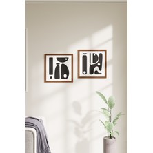 Acar Grafik Ahşap Çerçeveli Modern Tasarımlı 2'Li Tablo