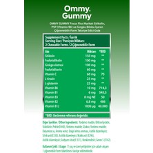 Ommy Gummy Focus Plus Odaklanma ve Hafıza Vitamini 60 Adet ( Sitikolin, Fosfodilserin, Ginkgo Biloba )