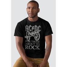Rock&Roll Top Rock Acdc Siyaherkek Tişört