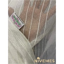 Nivemes Home Greek Gümüş Fitilli  1/3 Sık Pileli Tül Perde