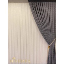 Nivemes Home Greek Gümüş Fitilli  1/3 Sık Pileli Tül Perde