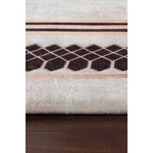 Renkli Butik Kadife Dokulu, Lastikli, Süngerli, Kaymaz, Yıkanabilir Modern Desenlerde Halı Örtüsü - 4 M2