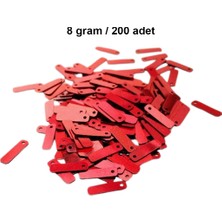 Aspartam Kırmızı 15  x  5 mm Dantel Oya Yazma Halhal Abiye Pulu Lazer Kesim Pul 200 Adet  8 Gram