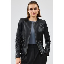 Irina Kadın Siyah Deri Ceket 24WGE52251M