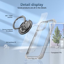 Eabhulie iPhone 16 Pro Için Magsafe Ring Stand Düşme Telefon Kılıfı ile Uyumlu - Siyah (Yurt Dışından)