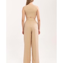 Camel Casual Crop Yelek