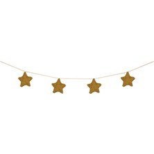 Meri Meri - Gold Knitted Star Garland - Altın Yıldızlı Asılan Süs