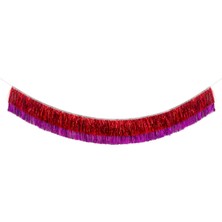 Meri Meri - Red & Pink Tinsel Fringe Garland - Kırmızı & Pembe Püsküllü Asılan Süs