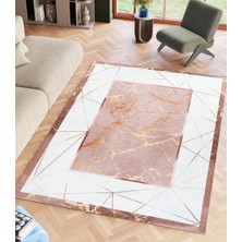 Renkli Butik Kadife Dokulu Lastikli Süngerli Yıkanabilir Modern Desenlerde Halı Örtüsü 4 M2