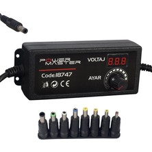 Weko Powermaster PM-18747 3 Volt - 24 Volt - 2 Amper Çok Uçlu Dijital Ekranlı Ayarlı Kademeli Adaptör