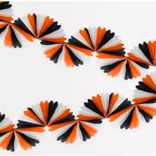 Meri Meri - Black & Orange Stripe Honeycomb Garland - Siyah & Turuncu Petekli Asılan Süs