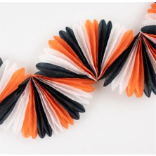 Meri Meri - Black & Orange Stripe Honeycomb Garland - Siyah & Turuncu Petekli Asılan Süs